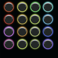 glossy buttons of different color - obrazy, fototapety, plakaty
