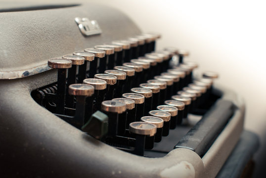 Typewriter mechanism with Hebrew letters writing Torah