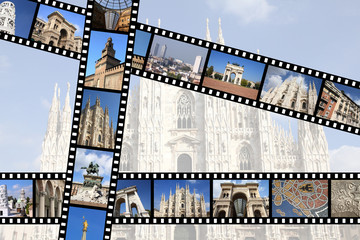 Milan, Italy - travel memories film strips