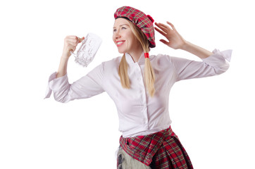 Fototapeta na wymiar Szkocki pojęcie tradycji w osobie kilt noszenia