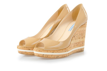 Fototapeta premium Nice woman shoes isolated on white