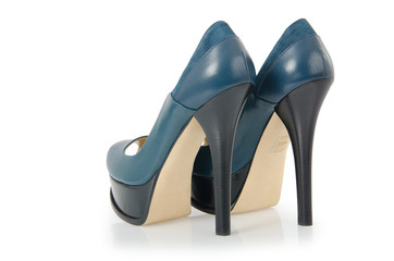 Blue shoes isolated on the white