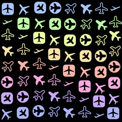 Plane icons - vector aircraft icon set