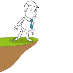 Geschäftsmann, Herausforderung, Mut, Abgrund