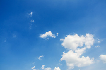 Cloudscape of bright blue sky