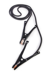 Car battery jumpers isolated on white