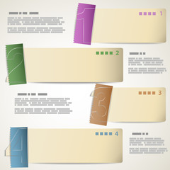 Data presentation strips with color stickers eps10 vector illust