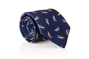 Elegant silk male tie ( necktie ) on white