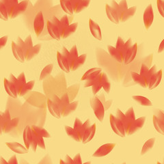 Orange flowers / Fresh seamless cheerful wallpaper