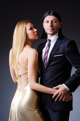 Pair in romantic love concept