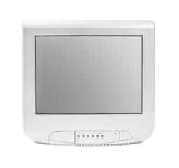 Old Television or Tv Screen Display isolated white background