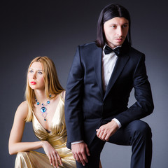 Pair in romantic love concept