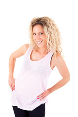 Beautiful blonde woman posing