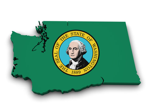 Washington State Map Flag Shape