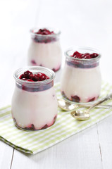 Fruit dessert with cherry