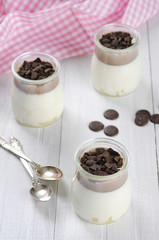 Fruit dessert with pinapple and chokolate