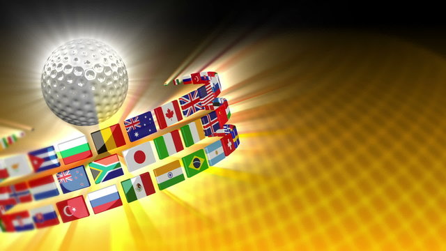 Golf Ball with International Flags 56 (HD)