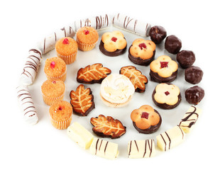 Sweet cookies isolated on white.