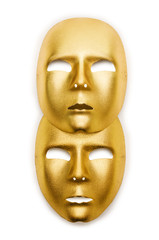 Shiny masks isolated on white background