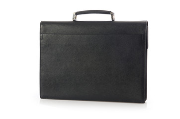 Black briefcase isolated on the white