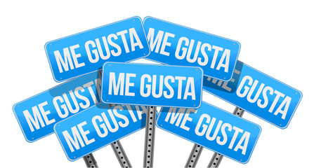 like Spanish Social media networking concept