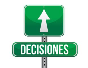 decision green sign in spanish