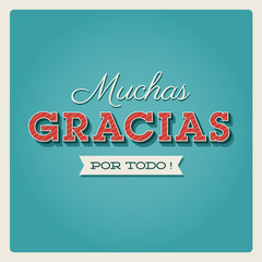 Muchas gracias, tarjeta de agradecimiento.Thank you card