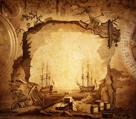 Foto auf Acrylglas Schiff Abenteuergeschichten Hintergrund