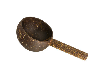 Dipper made from coconut shell, traditional container for drinki