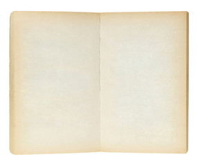 Obraz premium Old book open isolated on white background with clipping path