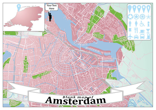 Blank map of Amsterdam