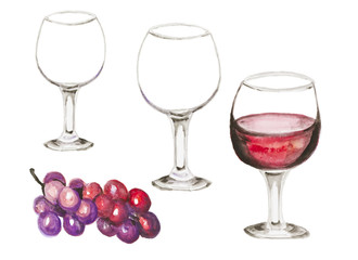 Wineglass with red wine