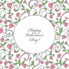 Valentine's Day card with hearts ornament