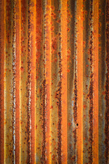 Rusty corrugated iron metal fence Zinc wall texture background