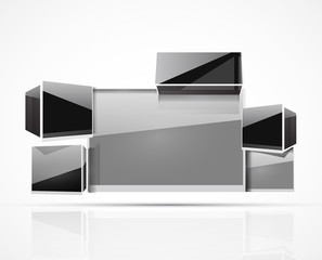 Vector glass 3d boxes presentation design