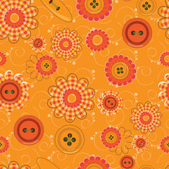 Flower and knob pattern seamless background