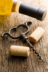 wine cork and corkscrew