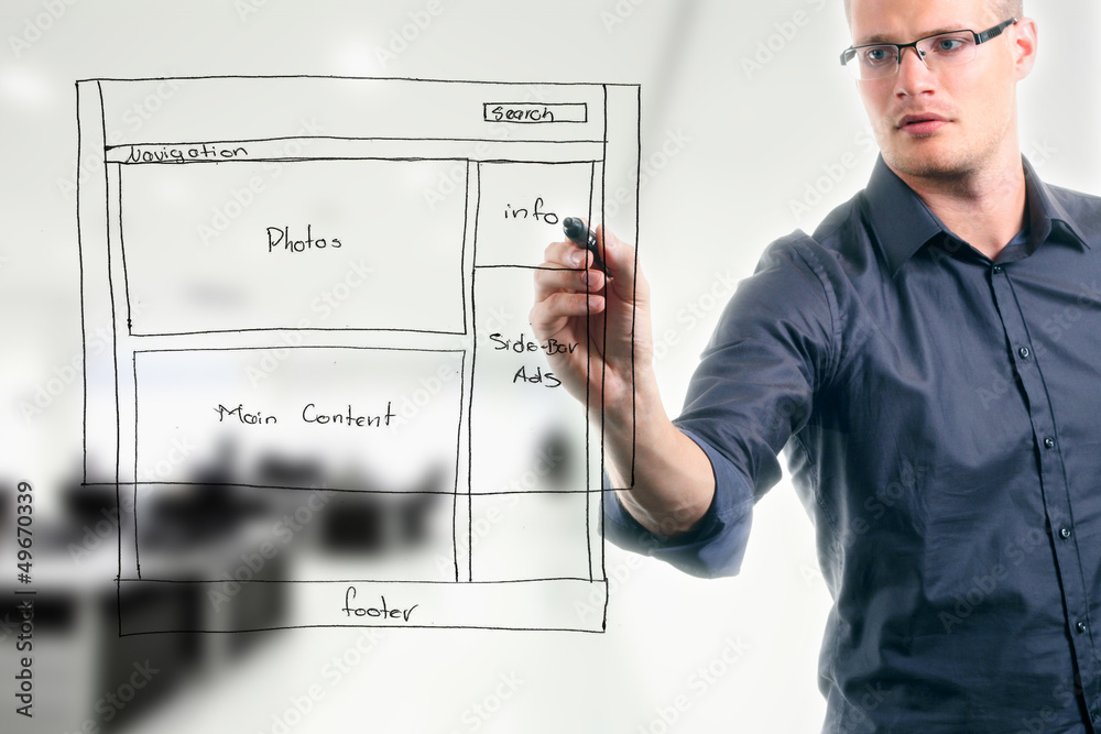 Poster website development wireframe