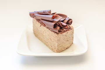 Chocolate on white dish