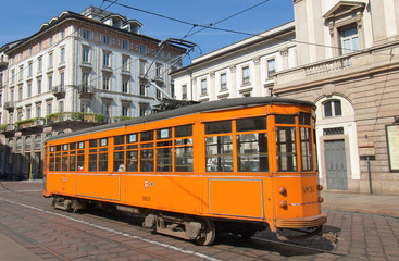 Plakat Vintage tramwaj, Milan