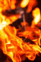 Fire in fireplace