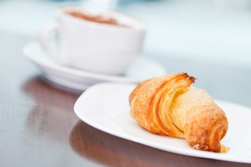 morning coffee with croissant