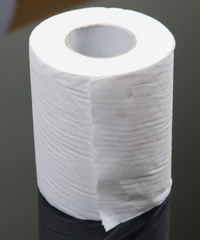 bathroom tissue isolated on black background