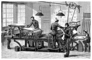 Typo Machine - 19th century - obrazy, fototapety, plakaty