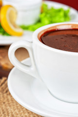 Deliicous coffee closeup