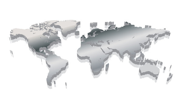 World map 3D vector