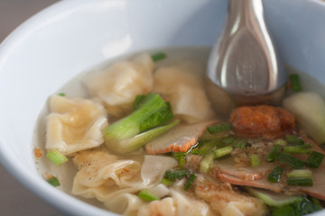 Water dumplings or Wonton soup
