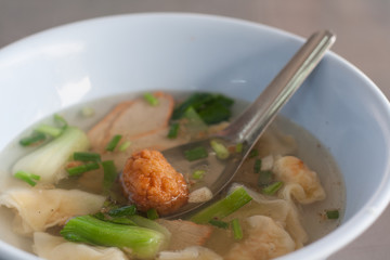 Water dumplings or Wonton soup