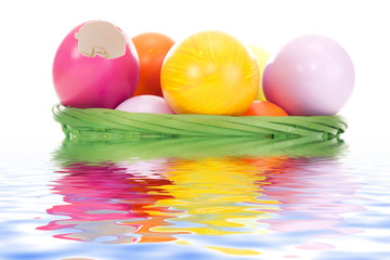 Easter eggs in a basket