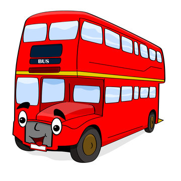 Happy cartoon bus